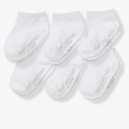 Burt's Bees Baby Unisex Baby Socks Ankle or Crew Height Made with Soft Organic Cotton, 6 Packs with Non-Slip Grips for Babies
