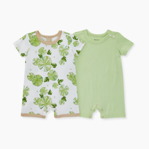 Burt's Bees Baby Organic Cotton Romper Set (2 Pack) - Froggers Paradise, 0-3 Months