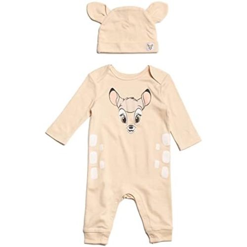 Disney Winnie the Pooh 101 Dalmatians Lion King Mickey Mouse Minnie Mouse Baby Snap Coverall and Hat Newborn to Infant