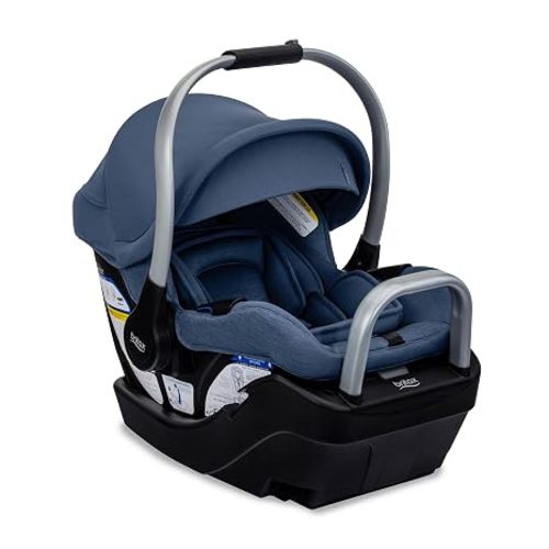 Britax Cypress Infant Car Seat with Alpine Base — Ponte Arctic | Rear Facing Lightweight Baby Car Seat, ClickTight Installation, Premium Fabrics, Naturally Flame-Retardant SafeWash Cover