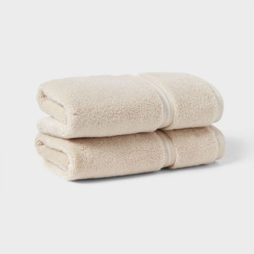 2pk Spa Plush Hand Towel Set Ivory - Threshold™