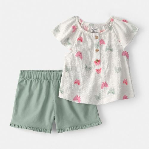 Baby Girl Carter's 2-Piece Butterfly Top & Short Set