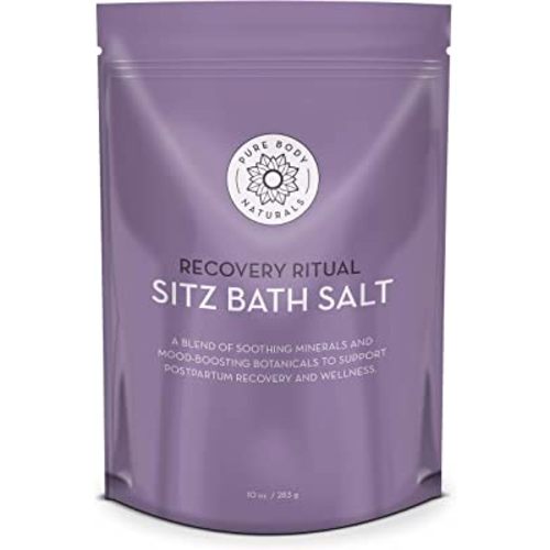Pure Body Naturals Sitz Bath Salt – Postpartum Care and Hemorrhoid Treatment – Natural Soak for Self Care and Hemmoroid Treatment - Post Partum Essentials, 10 Oz