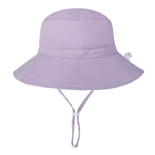 Zando (UPF50+) Baby Toddler Sun Hat - Girls Bucket Hat Wide Brim Adjustable Summer Beach Hat for Kids Boys Girls 0-8 T
