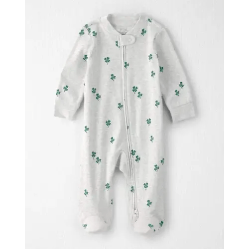 Baby Organic Cotton Sleep & Play Pajamas in Lucky Clovers Print - Little Planet | Carter's