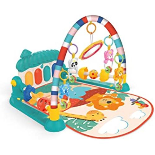Eners Baby Gyms Play Mats Musical Activity Center Baby Piano Gym Mat Tummy Time Padded Mat for Newborn Toddler Infants(Green)