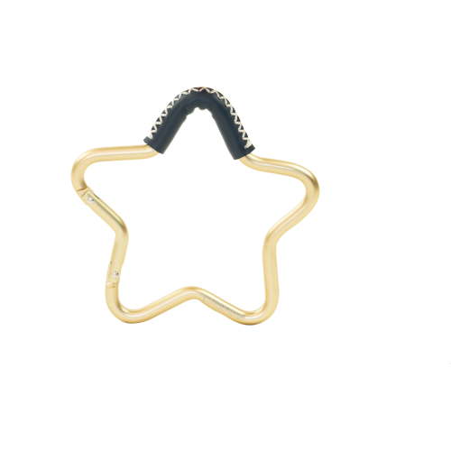 BuggyGear Stroller Star Hook - Gold/Navy Leather