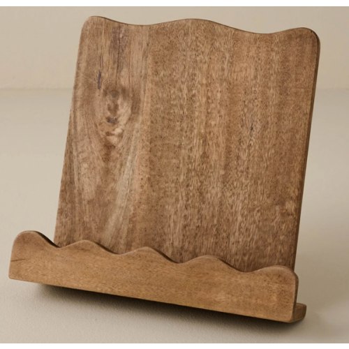 Antiqued Wood Scalloped Cookbook Holder – Magnolia