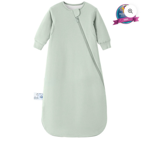 Warm Long Sleeve Sleep Sack 2.5 TOG - Organic Cotton & Camel Wool - Pea Green