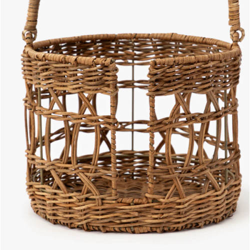 Hand-Woven Wicker Plate Basket