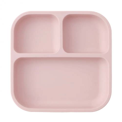Color Kids 1PCS BPA Free Silicone Divided Square Plate Suction Baby Dish Leakproof Toddler Kids Meal Tray Easy Clean Tableware