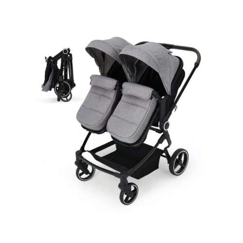 Huisuilinss Double Stroller For Twins,Side By Side Stroller,Foldable Stroller,Travel Stroller With High Landscape Seat,Adjustable Canopy,Recline | SHEIN USA