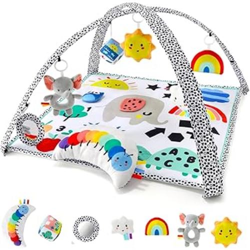 Amazon.com : The Peanutshell Unisex Baby Play Gym & 7-in-1 Play Mat - Playmat Baby Toys 0-6, 6-12 Months Tummy Time Mat with Hanging Toys, Soft Padded for Newborns, Infants - Montessori Elephant : Baby