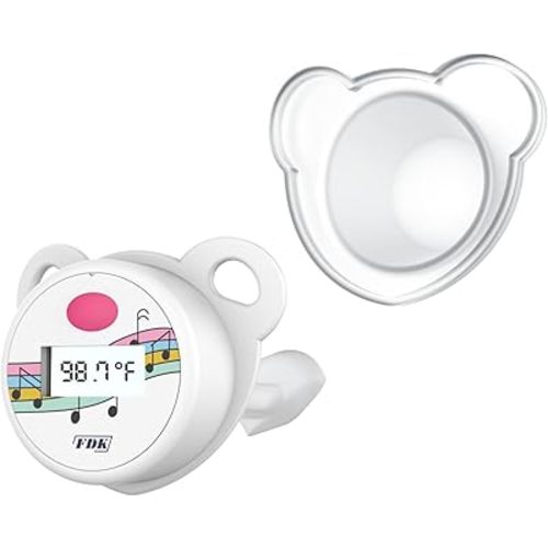 Baby Pacifier Oral Thermometer, High Accuracy Digital Newborn Thermometer with LCD Display, Sick Toddler Essentials Waterproof Mouth Temperature Reader for Easy Fever Monitoring