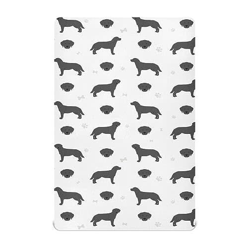 KICPOAY Fitted Crib Sheets Labrador Retriever Dogs Stretchy Portable Playard Sheets for Baby Toddler, Breathable Soft Mini Crib Mattress 52 x 28 in for Boys and Girls