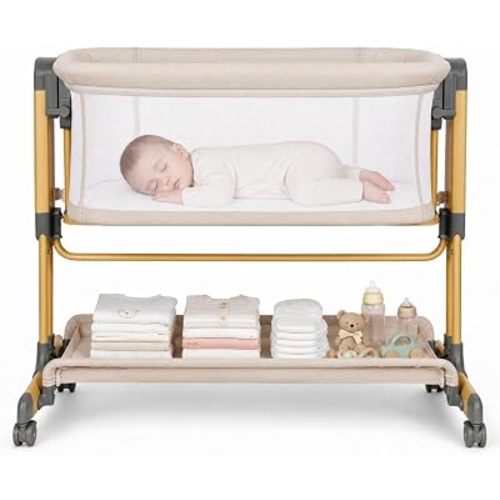 Ezebaby Rocking Baby Bassinet Bedside, Waterproof Mattress, Stable & Secure