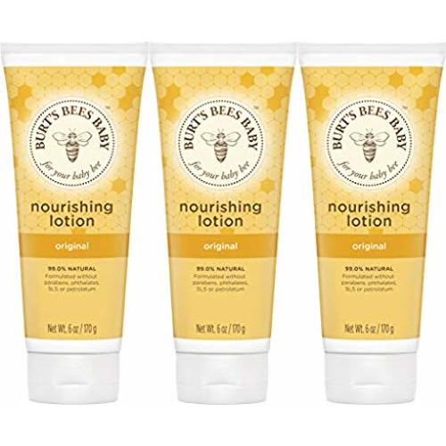 Burt's Bees Baby Nourishing Lotion, Original Scent Baby Lotion - 6 Ounce Tube - Pack of 3