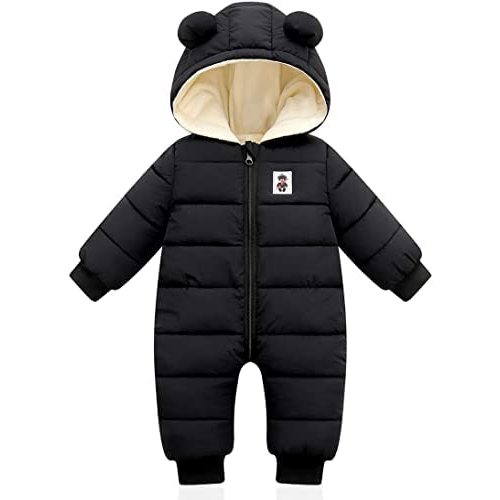 XMWEALTHY Baby Clothes Cute Infant Toddler Snowsuit Warm Newborn Boy Girl Winter Coats Hooded Zip Jumpsuit
