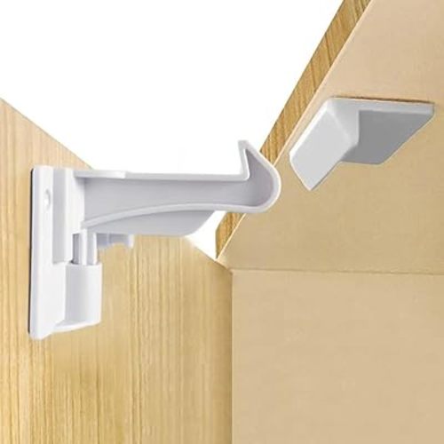 Invisible Baby Proofing Cabinet Latch Locks, 10 Pack, No Drilling or Tools Required, Works with Most Cabinets and Drawers, Countertop Overhangs, Highly Secure