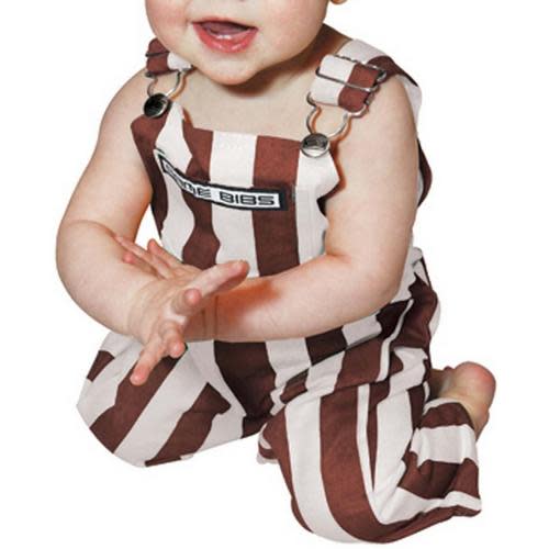 Game Bibs Baby Maroon & White Overall Bibs