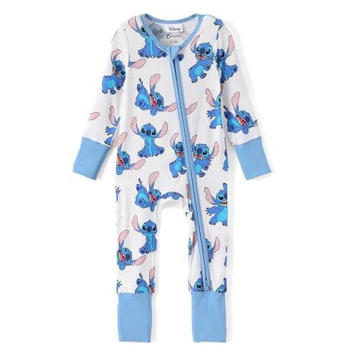 Disney Princess Stitch Marvel Baby Viscose Made from Bamboo Long Sleeve Footie Romper Zipper Sleep Outfit Newborn to Infant