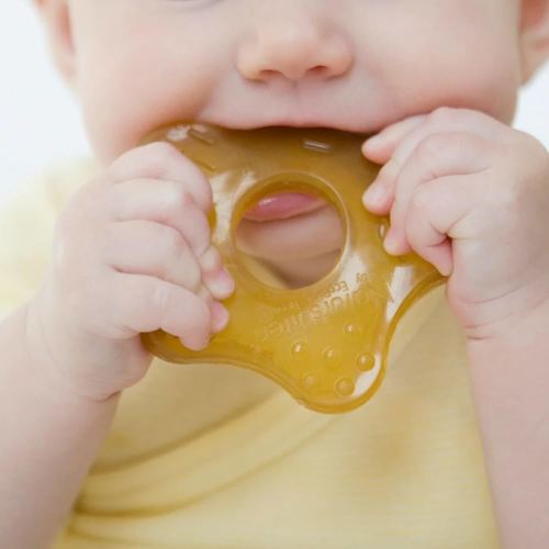 Natursutten Teether - Natural Rubber Teething Toys for Babies 6-12 Months - PVC & 100% BPA-Free Teething Relief - Danish Design Baby Teething Toys - Made in Italy (Starfish, Pack of 1)