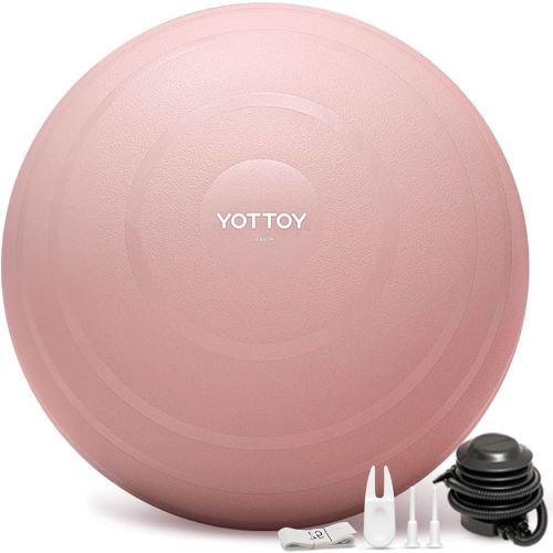 YOTTOY Anti-Burst Exercise Ball for Working Out, Yoga & Pregnancy, Extra Thick Workout Ball for Physical Therapy & Fitness