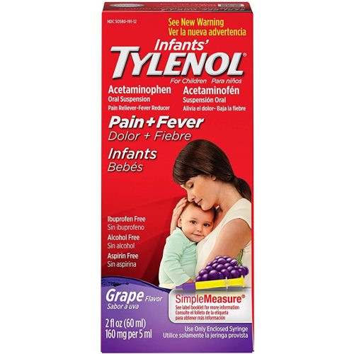 Tylenol Infants' Acetaminophen Liquid Medicine, Grape, 2 Fl Oz
