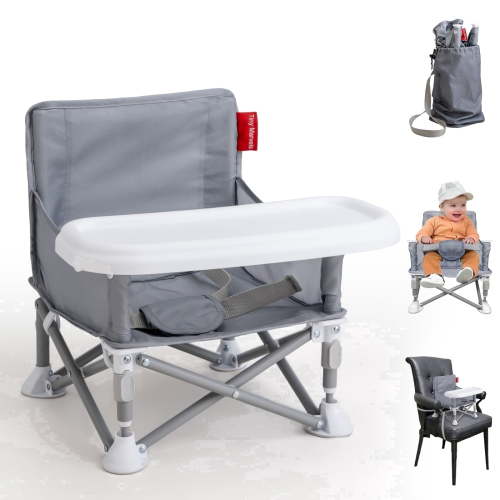 Tiny Marvels 3-in-1 Foldable Booster Seat with Carry Bag, Safety Harness, and Portable Design