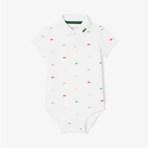 Infants' Crocodile Print Piqué Onesie