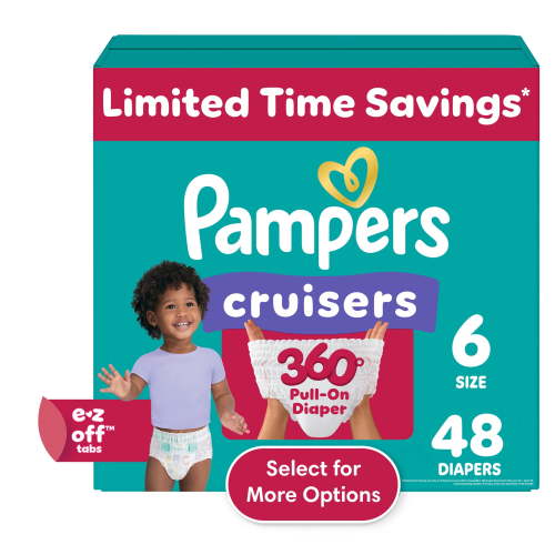 Pampers Cruisers 360 Baby Diapers Size 6, 48 Count (Select for More Options)