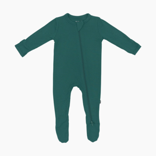 Kyte Baby Zipper Footie - Emerald, 0-3 M