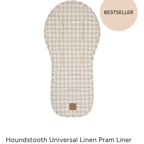 Houndstooth Universal Linen Pram Liner