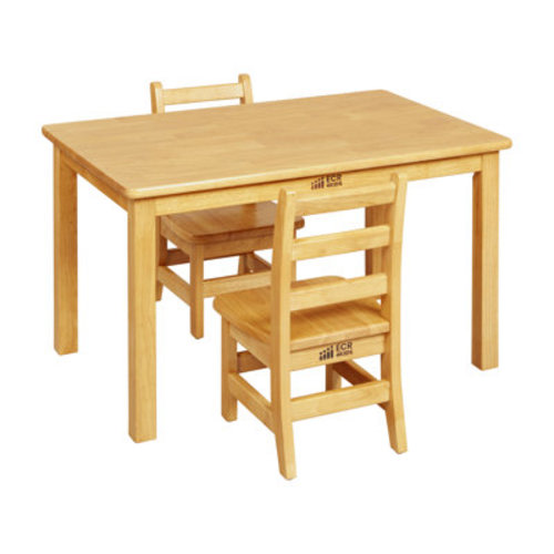 ECR4Kids Rectangular Hardwood Table with Chairs, Kids Furniture, Honey | Wayfair