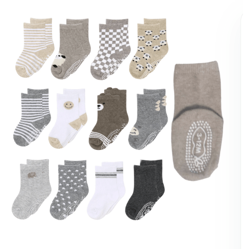 Baby Boys 12pk Organic Cotton Socks, Soothing Neutrals