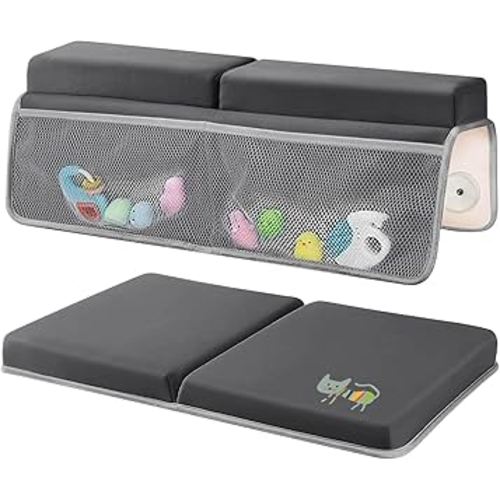 Bath Kneeler and Elbow Rest Pad Bath Kneeler Baby Bath Mat Kneeling Pad Bath Toy Organizer for Tub Kneeling Pad for Bathing Baby Memory Foam