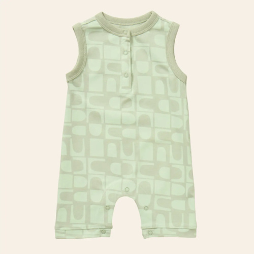 Printed Henley Romper – Young Days