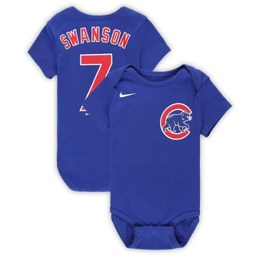 Newborn & Infant Chicago Cubs Dansby Swanson Nike Royal Fuse Name & Number Bodysuit