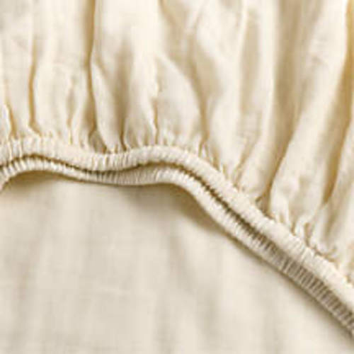 Supersoft Mist Blue 100% Organic Cotton Gauze Baby Crib Fitted Sheet