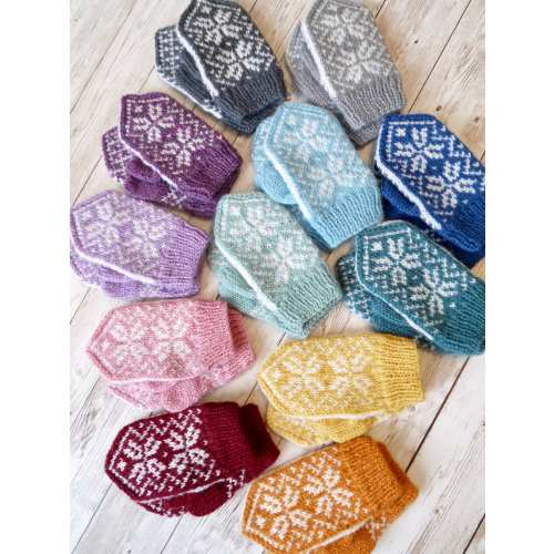 Hand-knitted Nordic/Fairisle Style Baby Mittens, Selbu Mittens