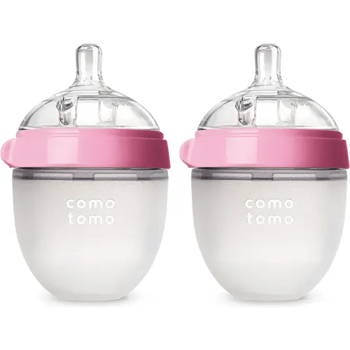 Comotomo Baby Bottle Double Pack, Pink, 5oz