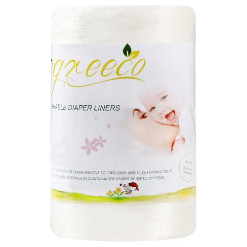 wegreeco Unscented Diaper Liners,Fragance Free and Chlorine Free - 100 Sheets Per Roll (1 Roll)