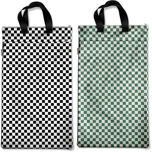 Mama Koala Reusable Hanging Wet Dry Bags for Baby Items, Cloth Diapers, Swimsuits, Travel, Gym Clothes, Beach, Pump Parts, Toiletries, Two Zippered Pockets, 2 Pack (W009L)