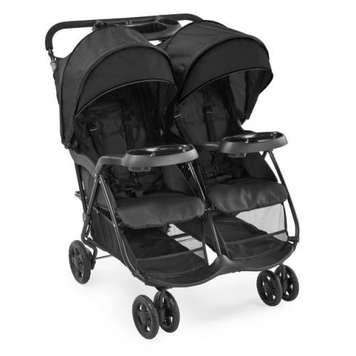 Kolcraft Cloud Premier Double Side by Side Stroller - Black: 5-Point Harness, Folds for Easy Transport, Steel Frame
