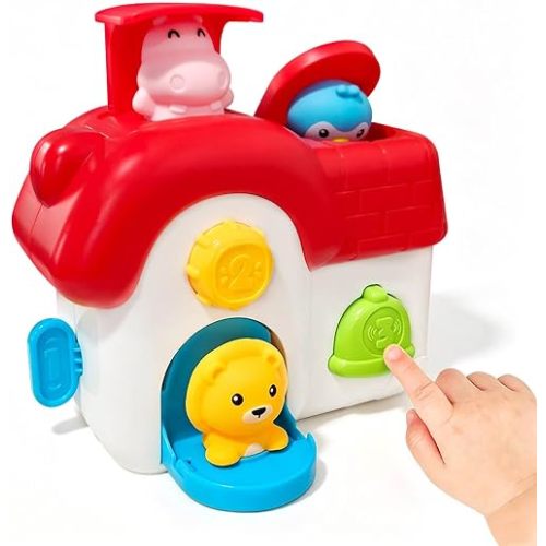Toys for 1 Year Old Girls, Interactive Pop Up Toy with Buttons & Colors, Cause and Effect Toys for Kids Montessori Learning Toys for Baby Toddler 18+ Months, 1st Birthday Gifts for Girls Boys