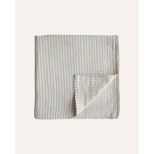 MUSLIN SWADDLE BLANKET o/s / sage stripe