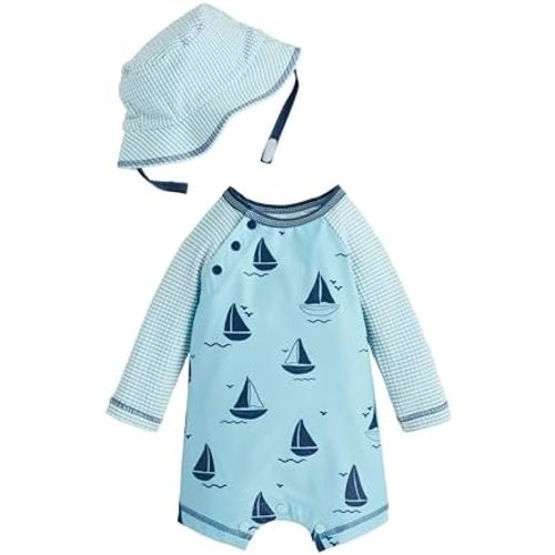 Mud Pie Boys Children's Sailboat Rashguard W Hat