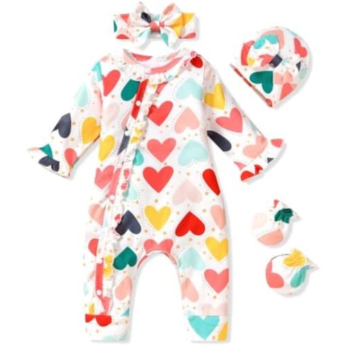Aalizzwell Baby Girls Romper Outfit Fall Winter Clothes with Accessories