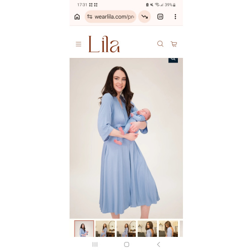 Lila Labor & Postpartum Gown in Periwinkle Blue