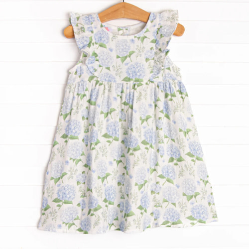 Hydrangea Blooms Muslin Dress, Blue – Stitchy Fish